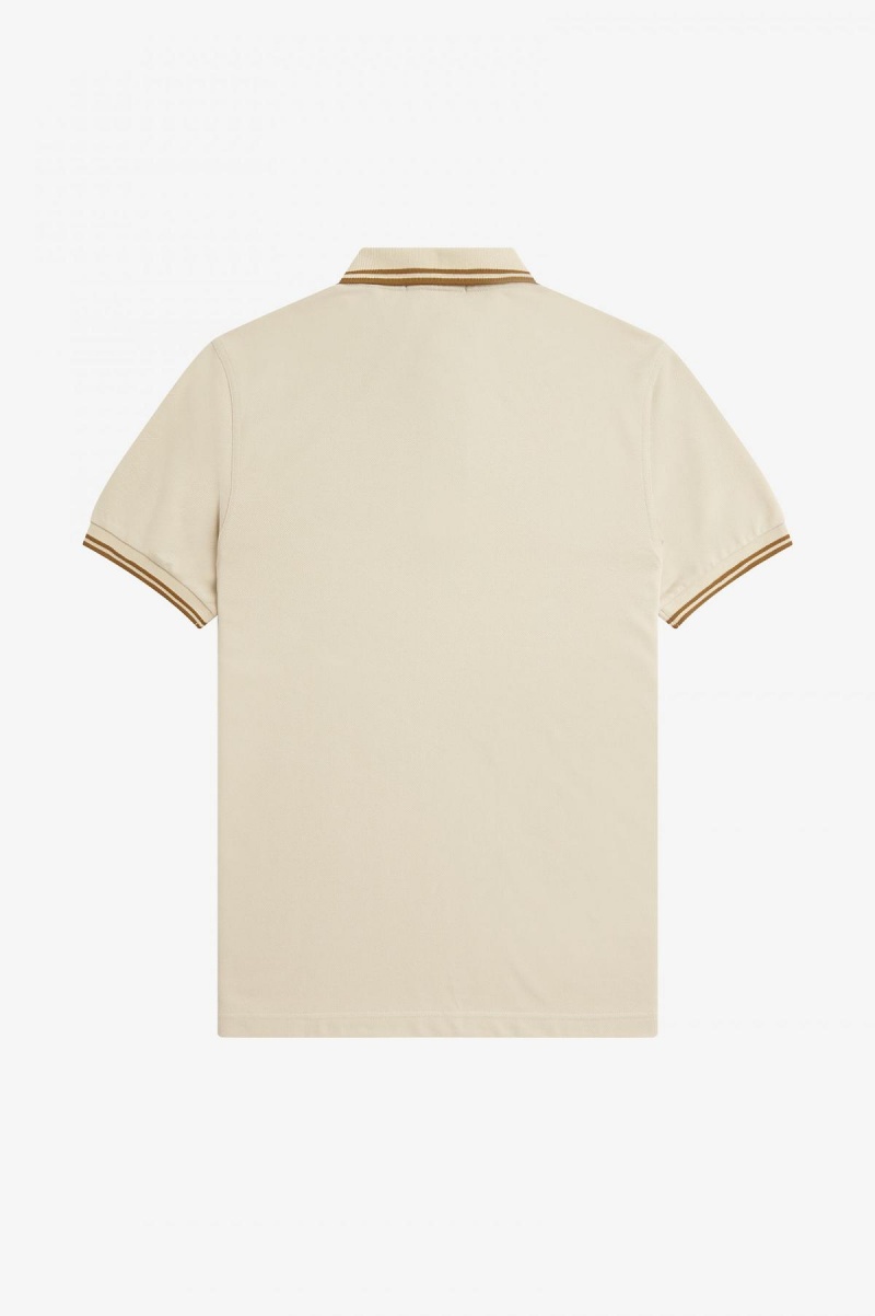 Oatmeal / Dark Caramel / Dark Caramel Fred Perry M3600 Men's Fred Perry Shirt | PCAQX62416