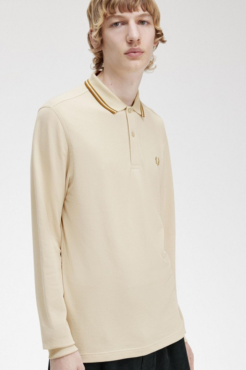 Oatmeal / Dark Caramel / Dark Caramel Fred Perry M3636 Men's Polo Shirts | BCASO22688