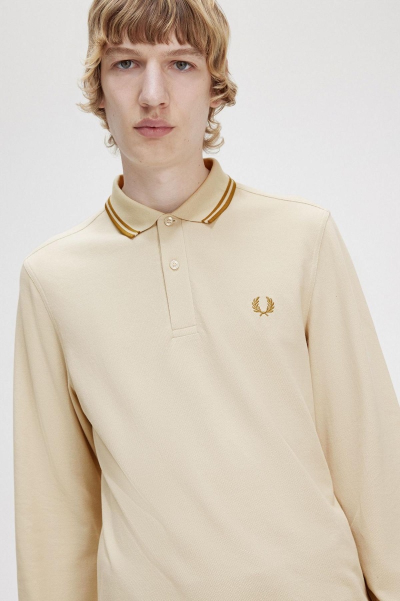 Oatmeal / Dark Caramel / Dark Caramel Fred Perry M3636 Men's Polo Shirts | BCASO22688