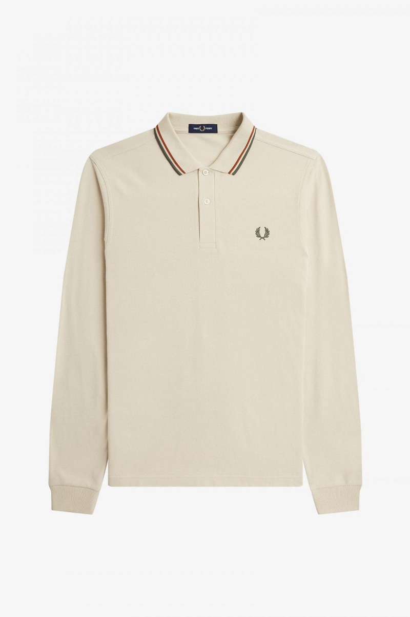 Oatmeal / Nut Flake / Field Green Fred Perry M3636 Men's Fred Perry Shirt | UCATG59953