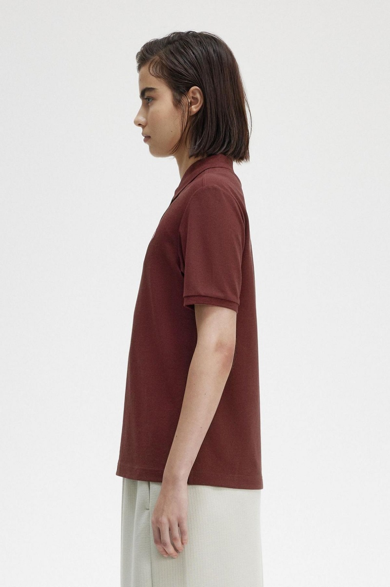 Oxblood / Dusty Rose Pink Fred Perry G6000 Women's Fred Perry Shirt | YCAGT10692