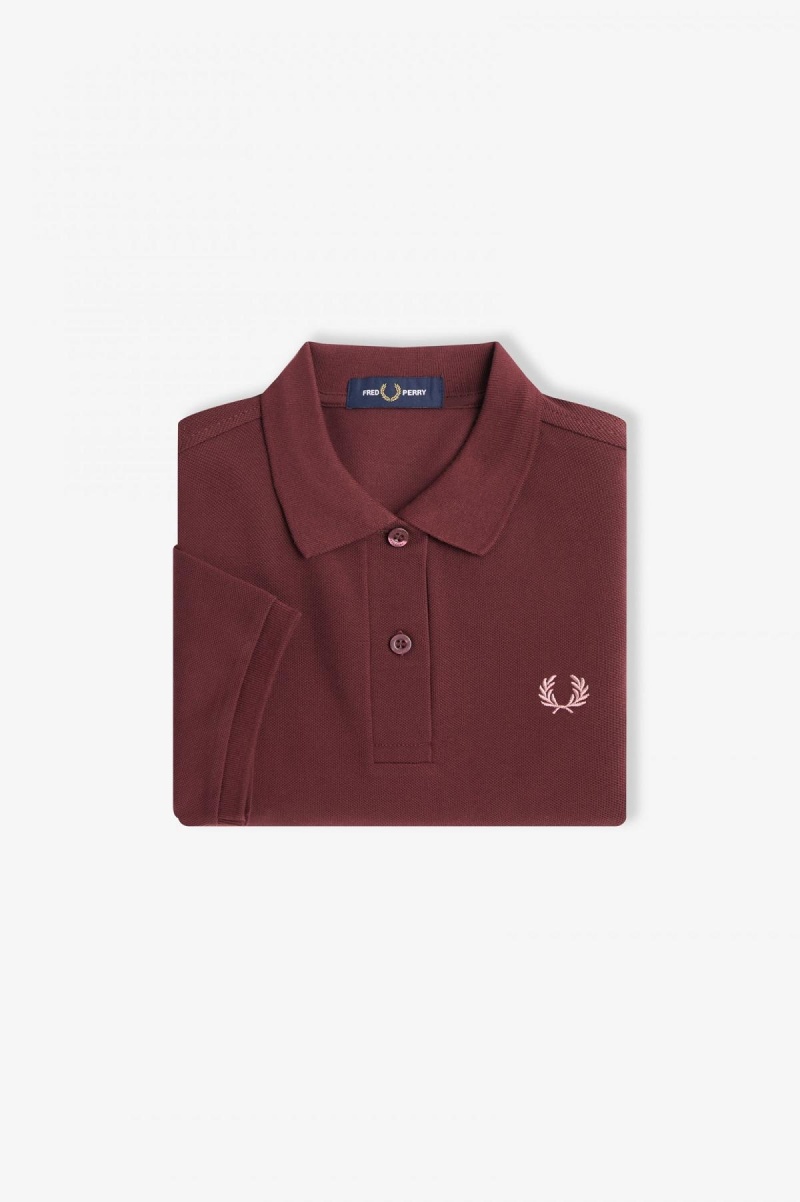 Oxblood / Dusty Rose Pink Fred Perry G6000 Women\'s Fred Perry Shirt | YCAGT10692