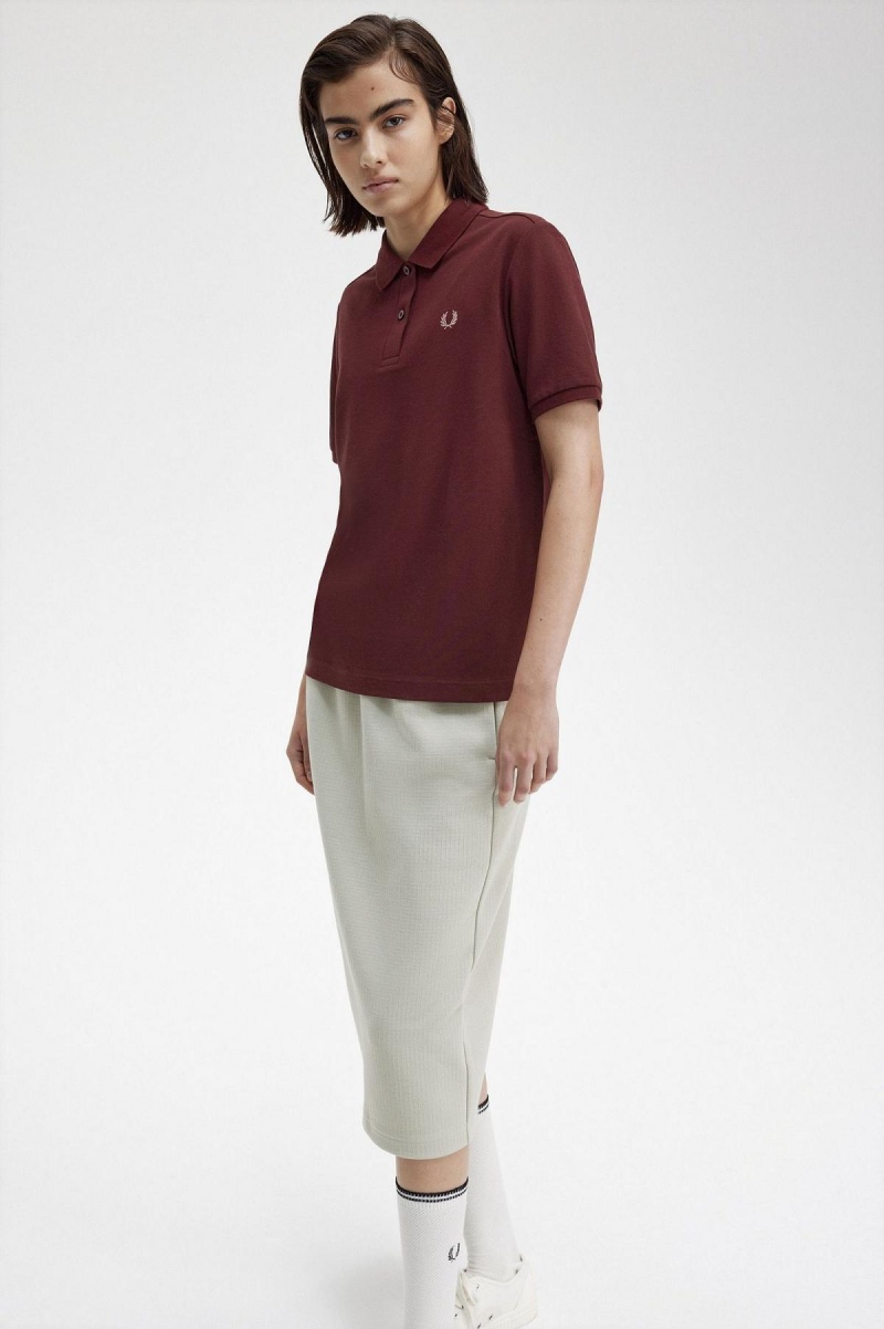 Oxblood / Dusty Rose Pink Fred Perry G6000 Women's Polo Shirts | CAJBT28963