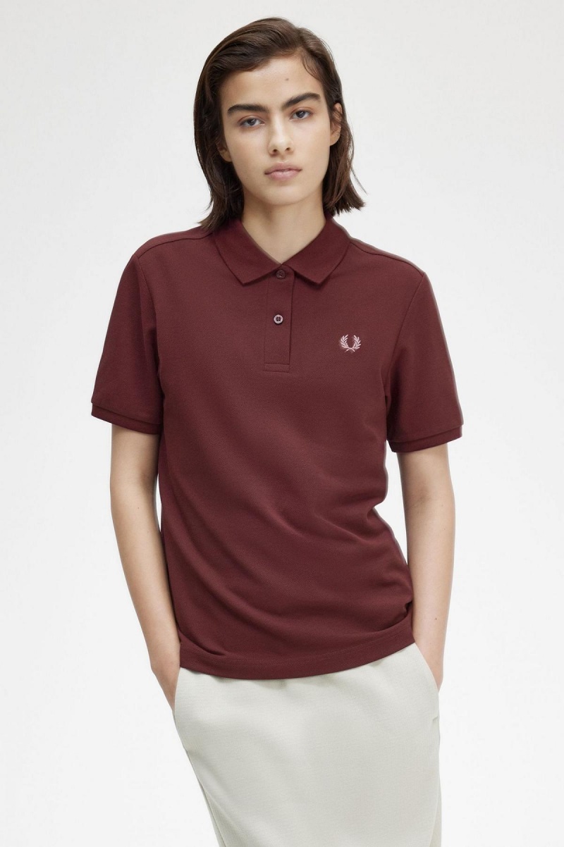 Oxblood / Dusty Rose Pink Fred Perry G6000 Women's Polo Shirts | CAJBT28963