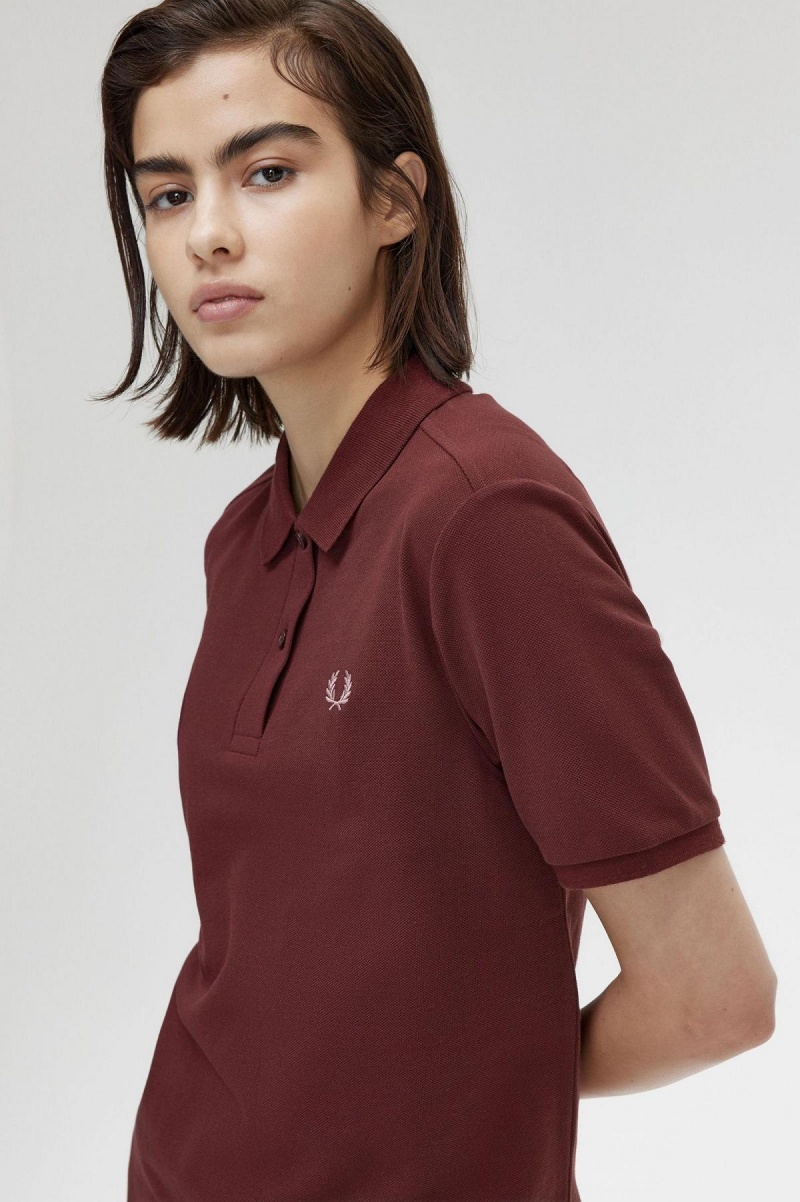 Oxblood / Dusty Rose Pink Fred Perry G6000 Women's Polo Shirts | CAJBT28963