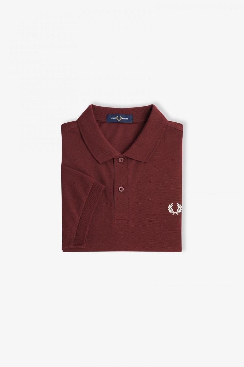 Oxblood / Ecru Fred Perry M6000 Men\'s Fred Perry Shirt | QCAWA55780