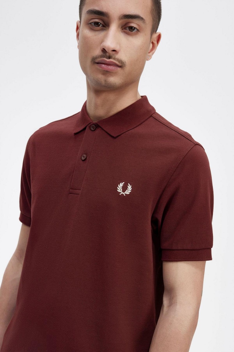 Oxblood / Ecru Fred Perry M6000 Men's Polo Shirts | MCAHR48913