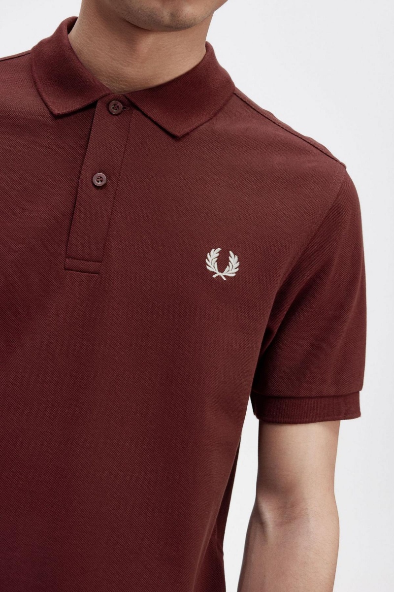 Oxblood / Ecru Fred Perry M6000 Men's Polo Shirts | MCAHR48913