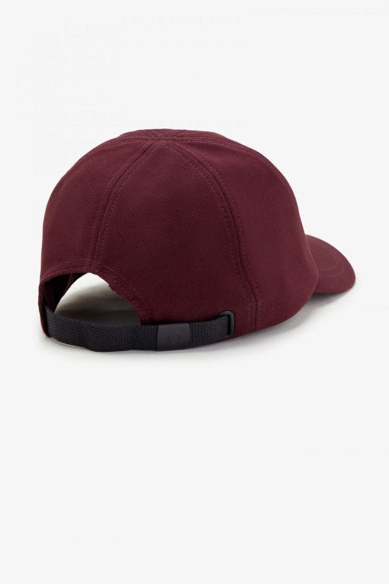 Oxblood / Shaded Stone Fred Perry Classic Piqué Accessories Cap | YCAVQ30751