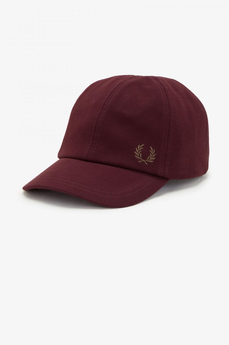 Oxblood / Shaded Stone Fred Perry Classic Piqué Accessories Cap | YCAVQ30751