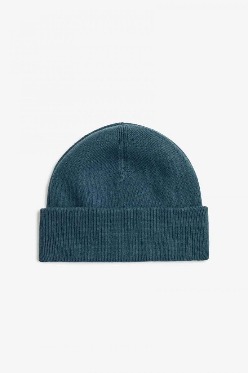 Petrol Blue / Light Oyster Fred Perry Classic Accessories Beanie | ZCANQ71312