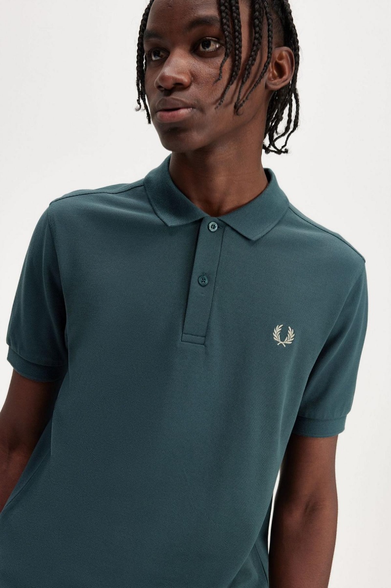 Petrol Blue / Light Oyster Fred Perry M6000 Men's Polo Shirts | CACIF65456