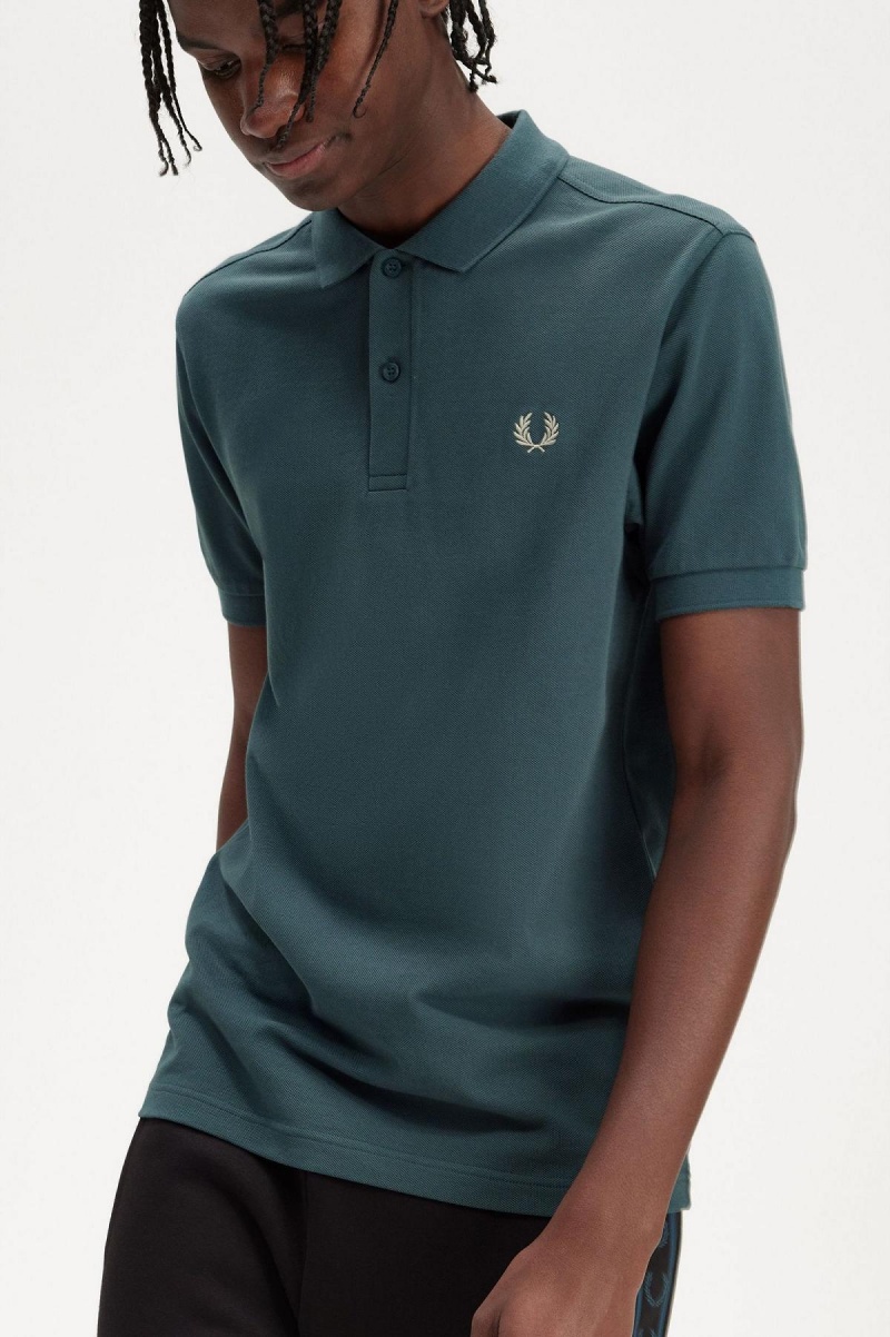 Petrol Blue / Light Oyster Fred Perry M6000 Men's Polo Shirts | CACIF65456