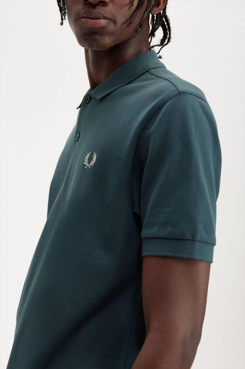 Petrol Blue / Light Oyster Fred Perry M6000 Men's Polo Shirts | CACIF65456