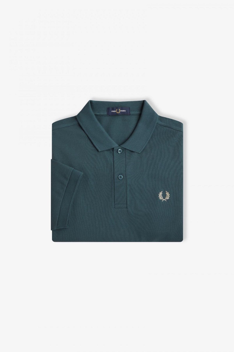 Petrol Blue / Light Oyster Fred Perry M6000 Men\'s Fred Perry Shirt | FCAUI91899