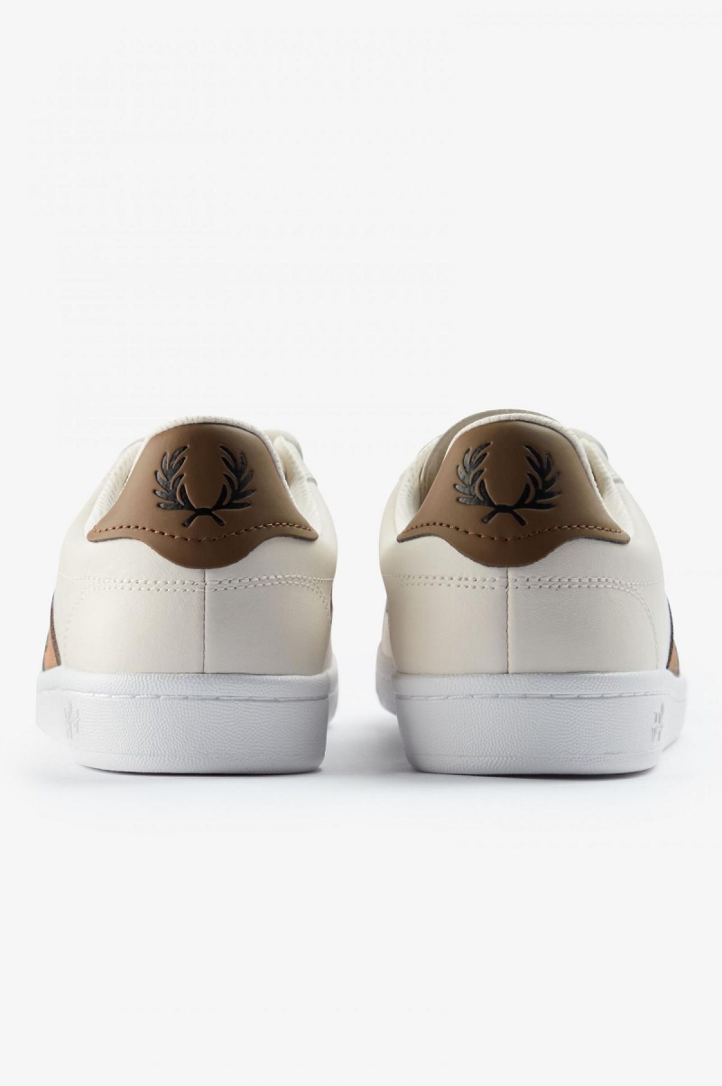 Porcelain / Black Fred Perry B721 Men's Shoes | CADFL80857