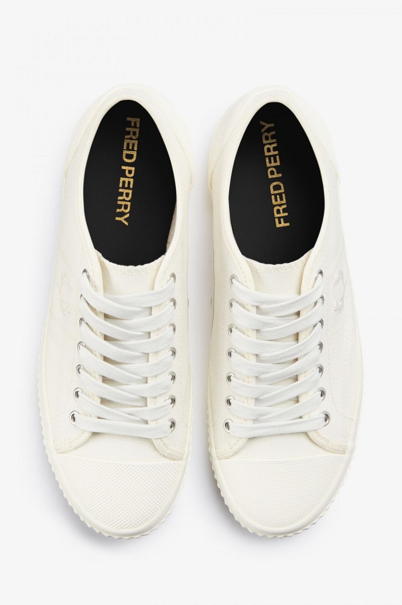 Porcelain / Light Ecru Fred Perry Low Hughes Men's Shoes | LCASX55798