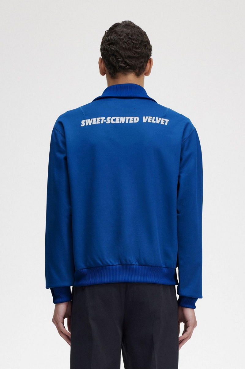 Royal Blue Fred Perry Printed Men's Track Jackets | YCAGT16054