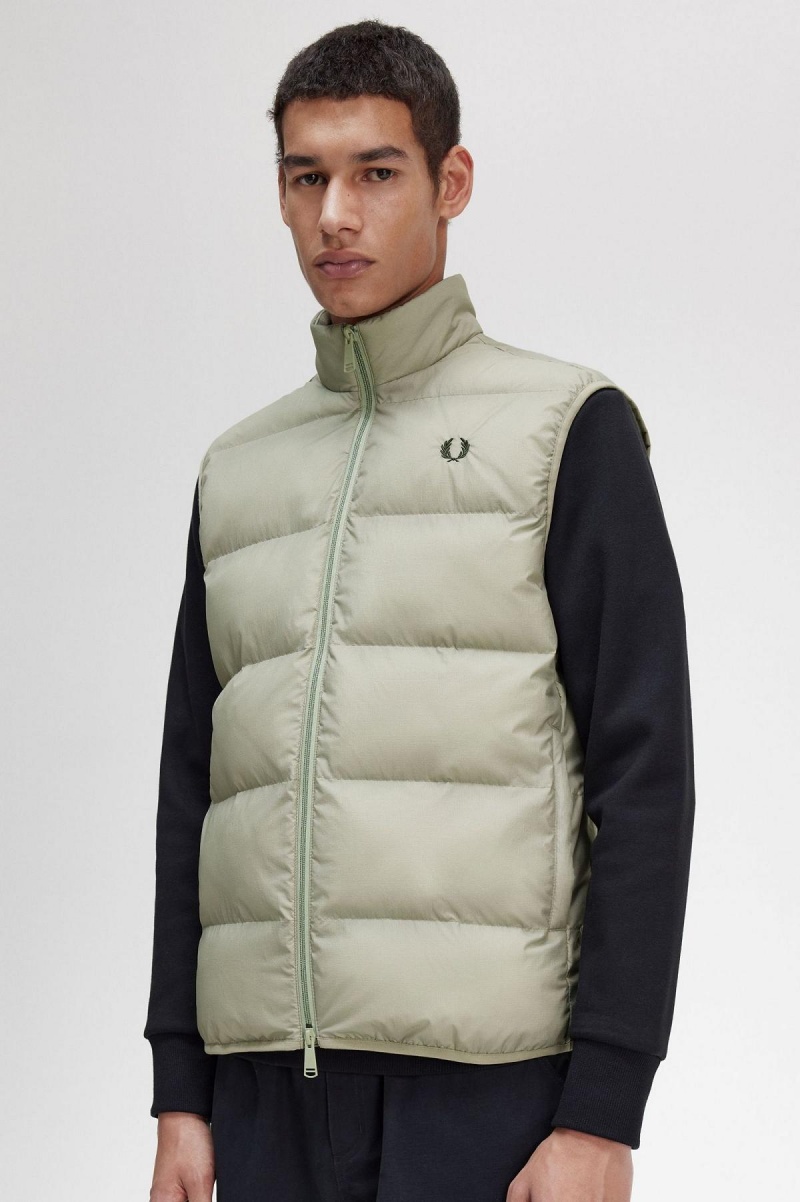 Seagrass Fred Perry Insulated Gilet Men's Coats | LCASX18210