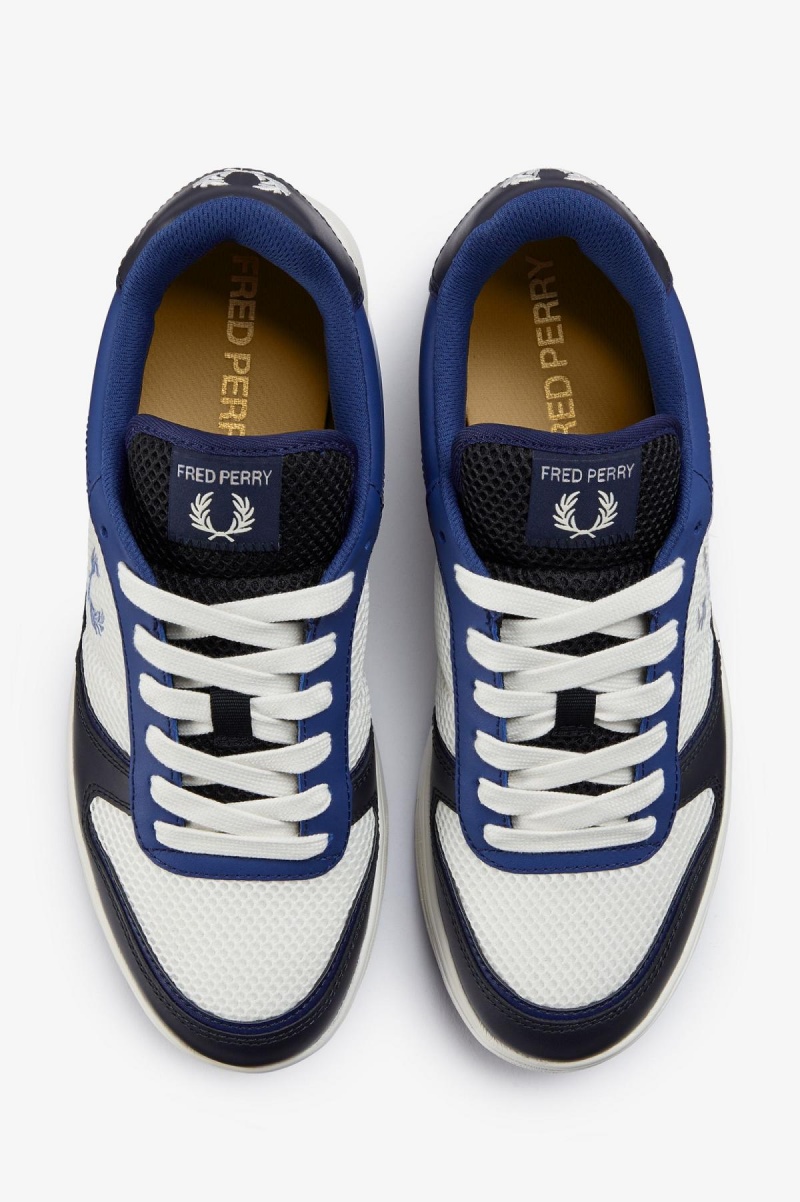 Shaded Cobalt / Light Ecru Fred Perry B300 Men's Shoes | CAZPD21818