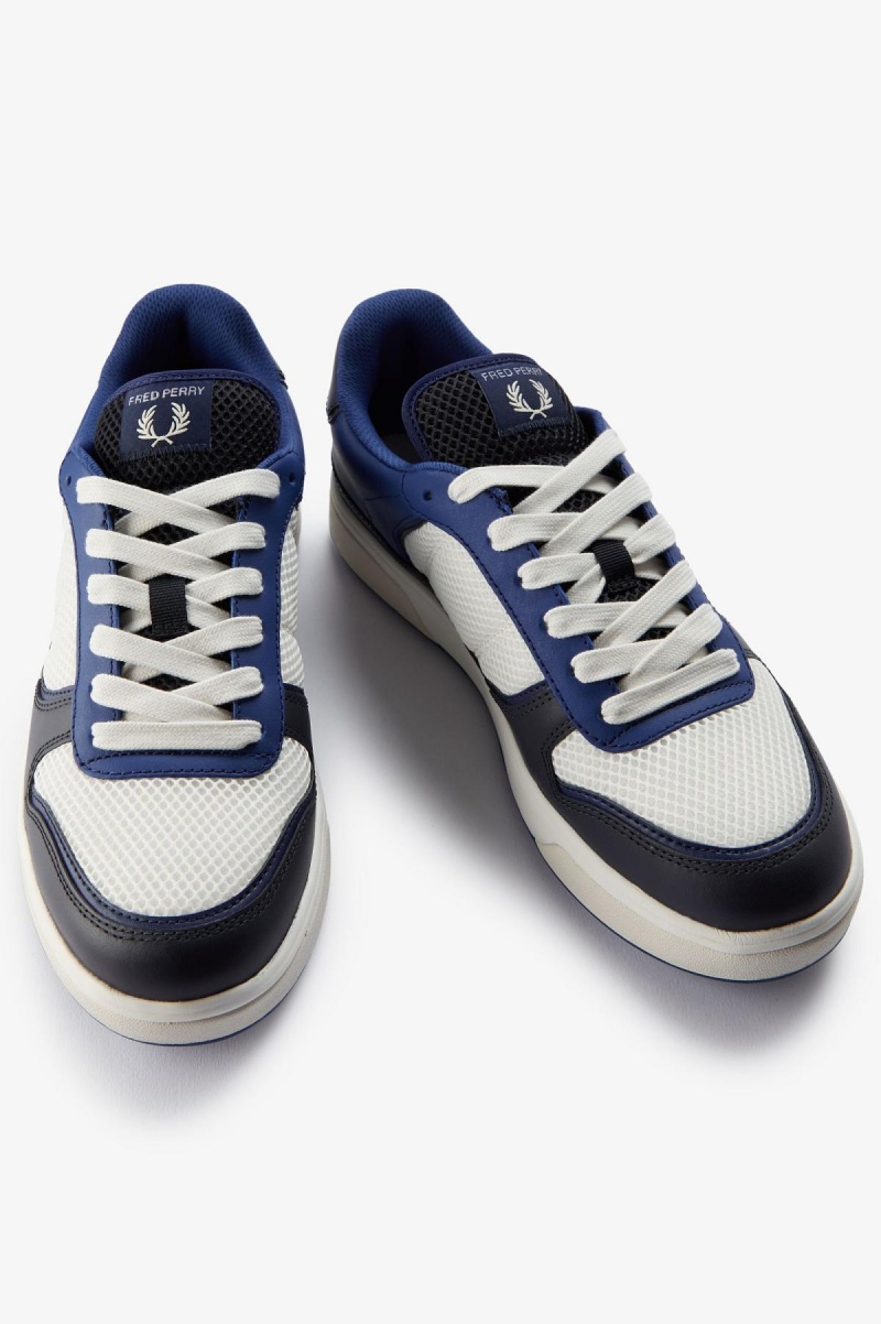 Shaded Cobalt / Light Ecru Fred Perry B300 Men's Shoes | CAZPD21818