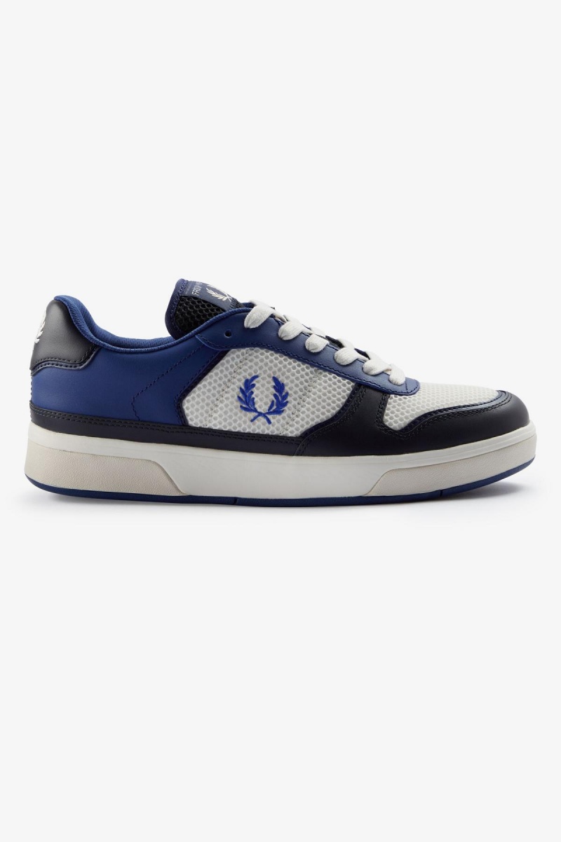 Shaded Cobalt / Light Ecru Fred Perry B300 Men\'s Shoes | CAZPD21818