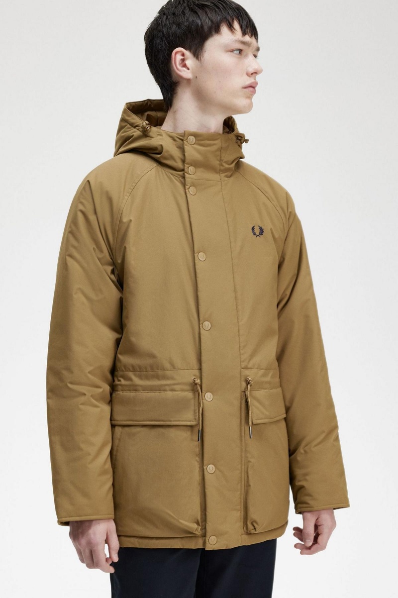 Shaded Stone Fred Perry Padded Zip Through Men's Coats | GCAEC71485