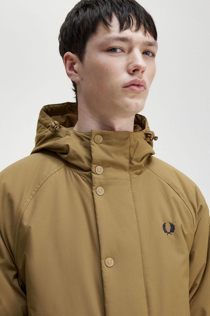 Shaded Stone Fred Perry Padded Zip Through Men's Coats | GCAEC71485