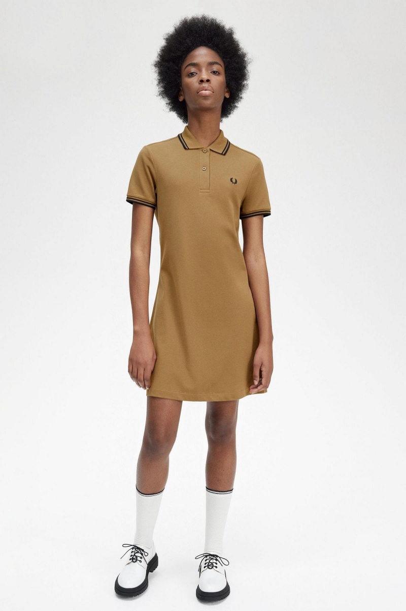 Shaded Stone Fred Perry Twin Tipped Fred Perry Shirt Women's Dress | CAXBR82680