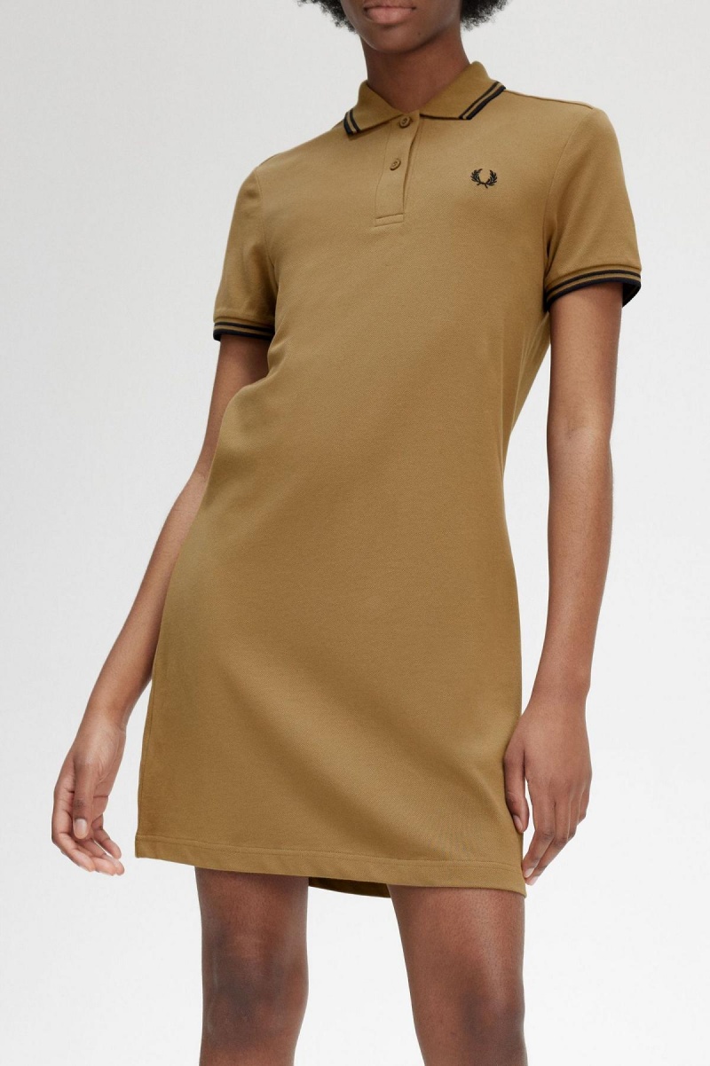 Shaded Stone Fred Perry Twin Tipped Fred Perry Shirt Women's Dress | CAXBR82680