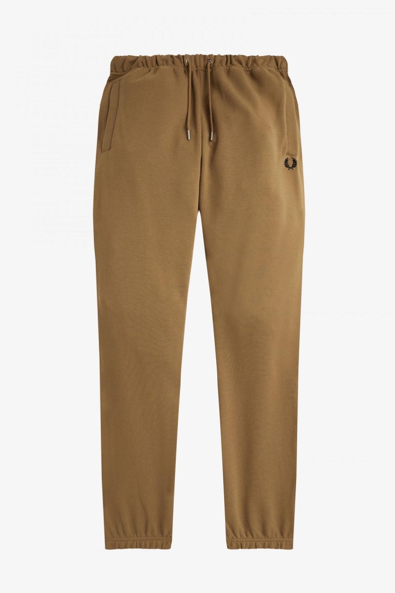 Shaded Stone / Burnt Tobacco Fred Perry Loopback Sweatpants Men's Tracksuits | BCASD83779