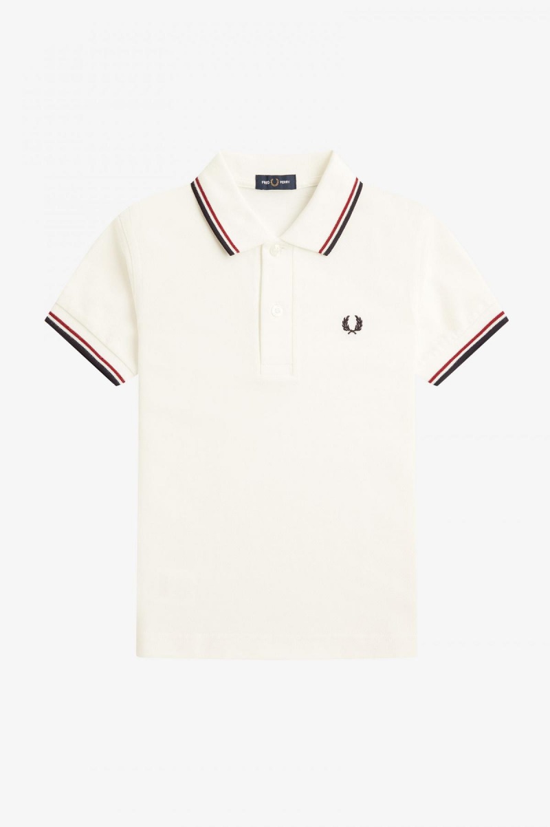 Snow White / Burnt Red / Navy Fred Perry Kids Twin Tipped Accessories Kids | CACVG26386