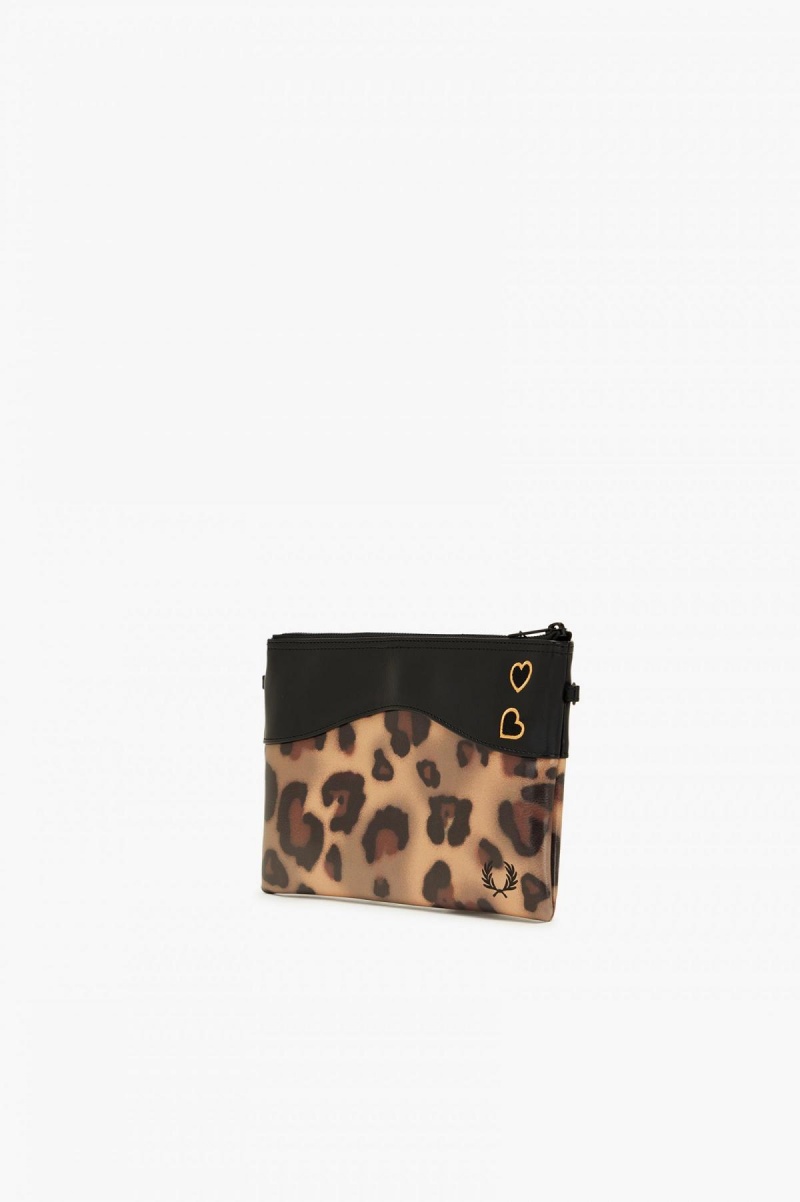 Tonal Leopard Fred Perry Leopard Print Side Accessories Bag | LCASX25811