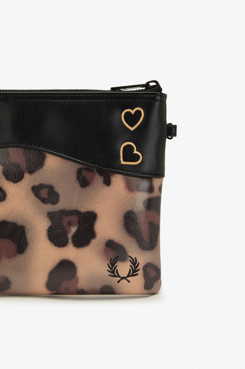 Tonal Leopard Fred Perry Leopard Print Side Accessories Bag | LCASX25811