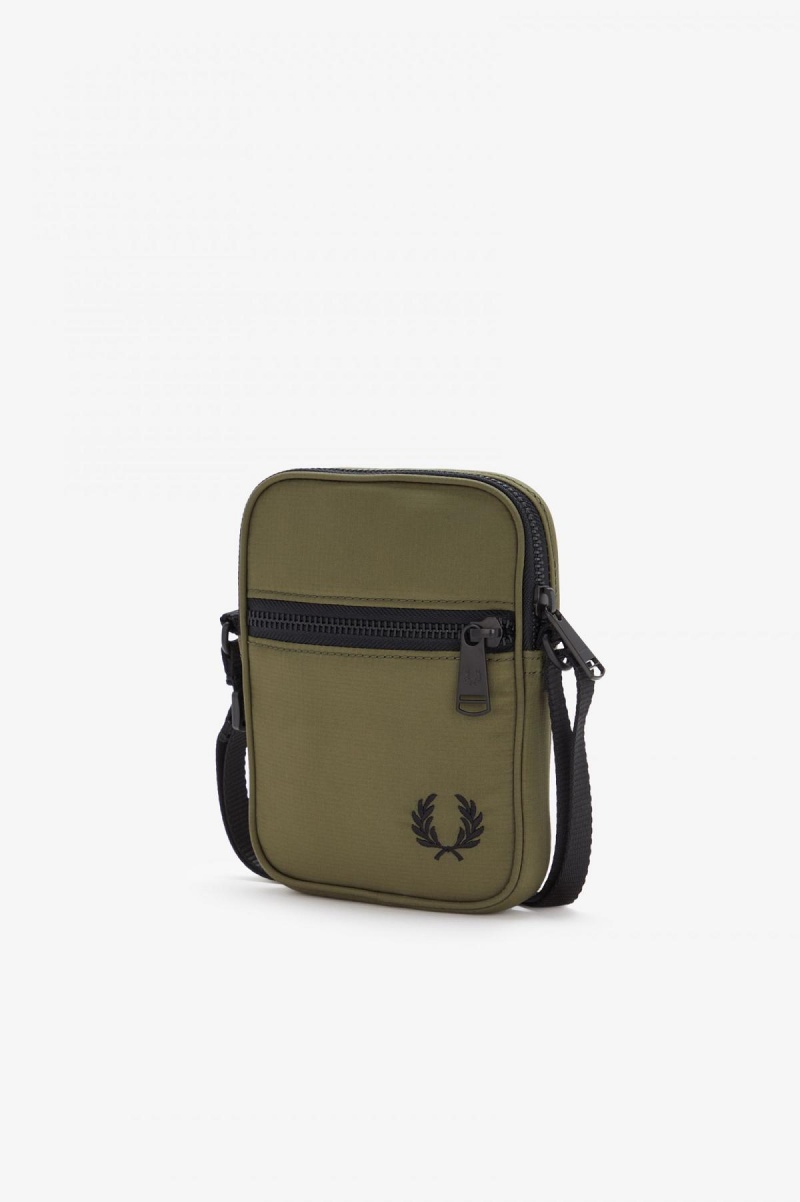 Uniform Green Fred Perry Ripstop Side Accessories Bag | PCAER10096