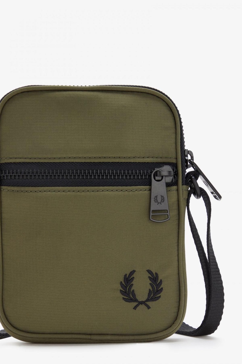 Uniform Green Fred Perry Ripstop Side Accessories Bag | PCAER10096