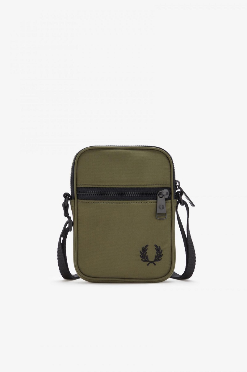 Uniform Green Fred Perry Ripstop Side Accessories Bag | PCAER10096