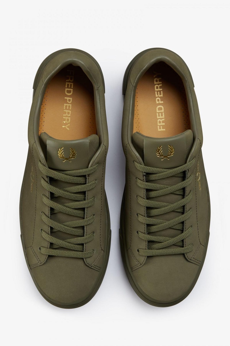 Uniform Green / Gold Fred Perry B71 Men's Shoes | FCAUI35124