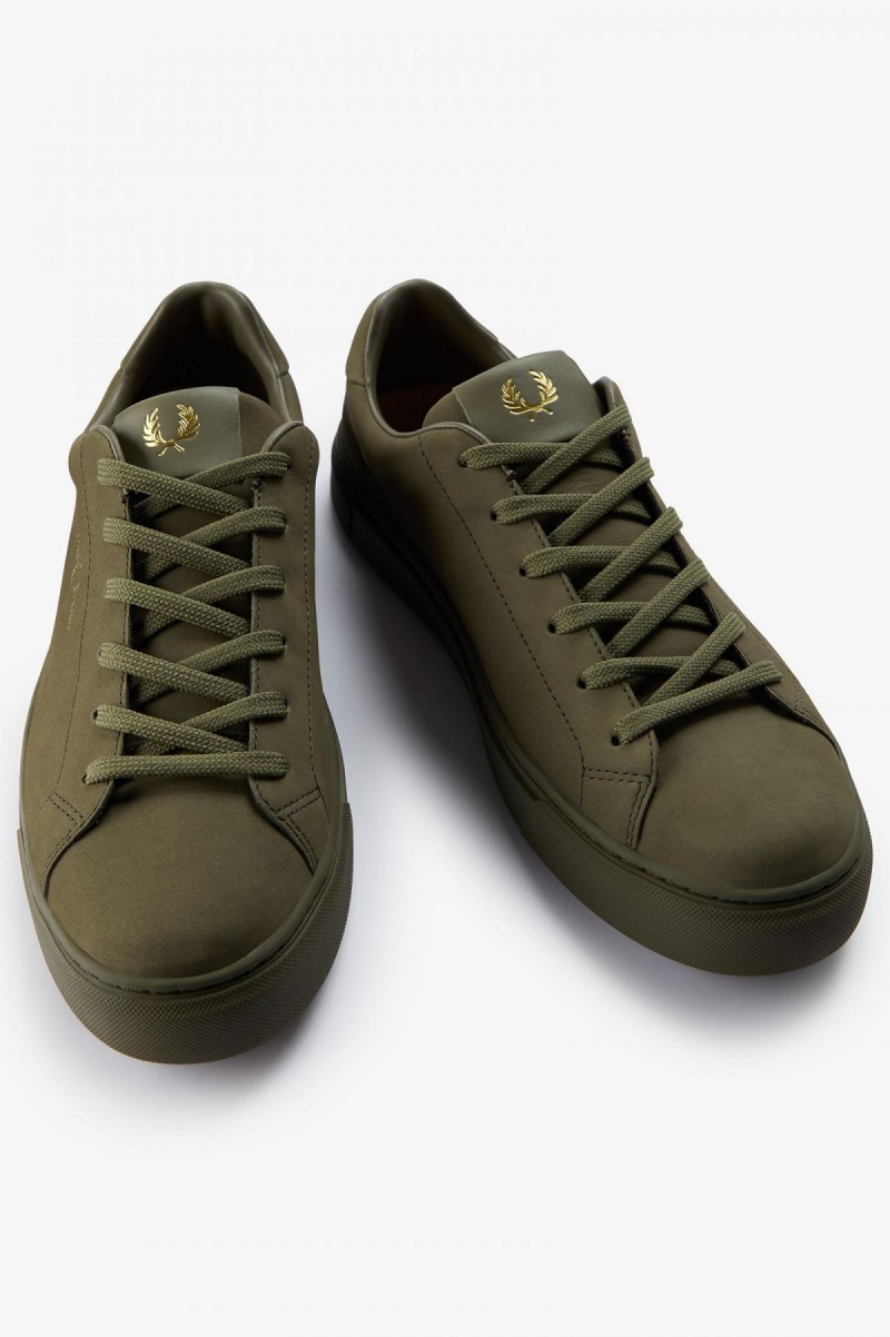 Uniform Green / Gold Fred Perry B71 Men's Shoes | FCAUI35124