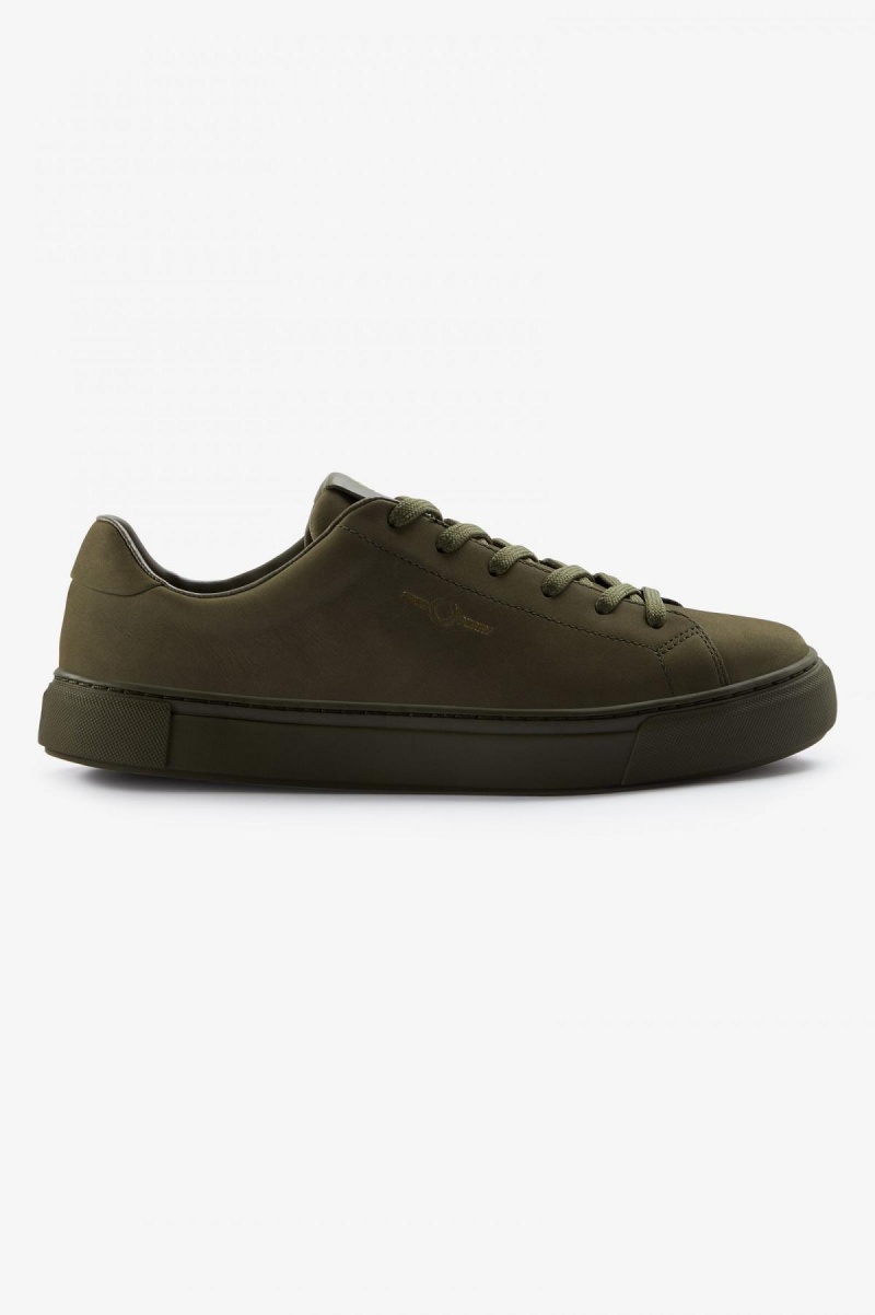 Uniform Green / Gold Fred Perry B71 Men\'s Shoes | FCAUI35124