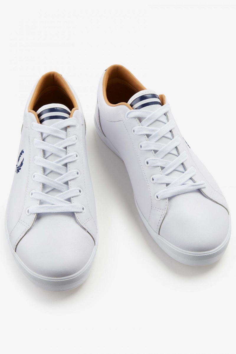 White Fred Perry Baseline Men's Shoes | CAEGJ43486