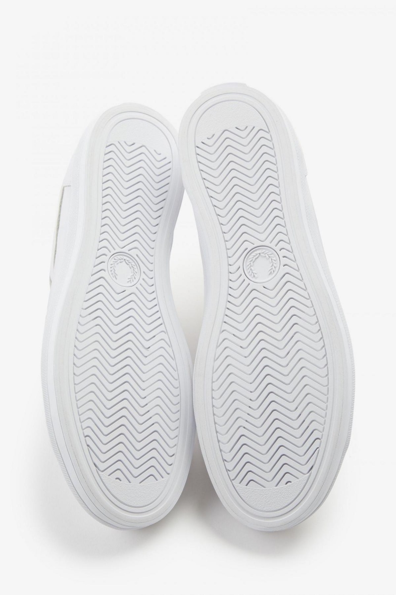 White Fred Perry Baseline Men's Shoes | CAEGJ43486