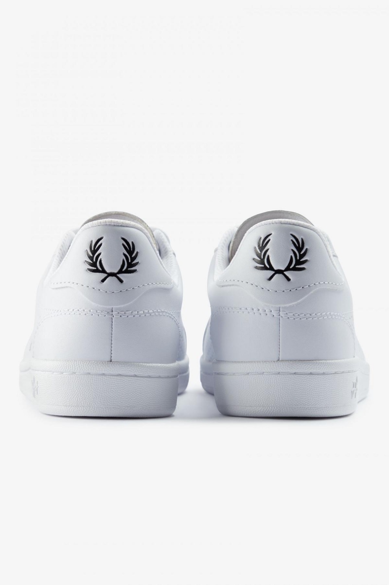 White / Black Fred Perry B721 Men's Shoes | MCAHR57815