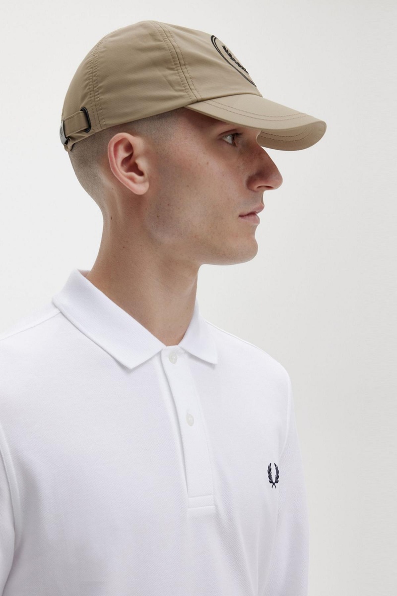 White / Navy Fred Perry M6006 Men's Polo Shirts | FCAUI11200